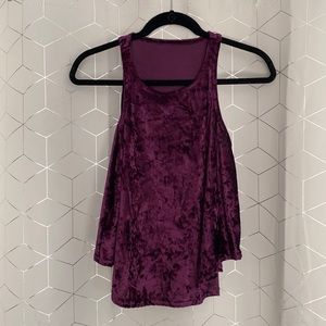 High neck flowy velvet tank